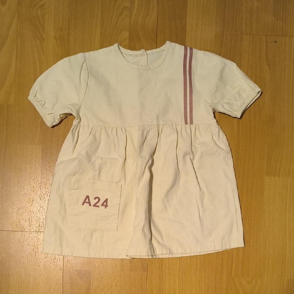 Cream and Pink Kids Casual Dress
